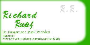 richard rupf business card